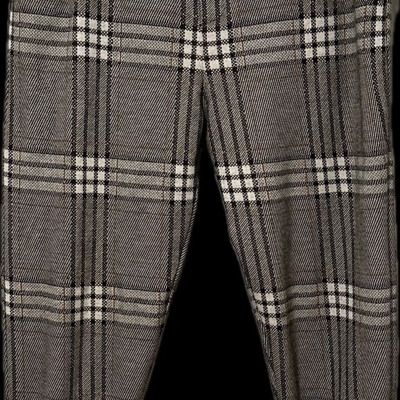 Zara Plaid Trousers, Zipper Ankle Peg Leg, Size M - Picture 2 of 9